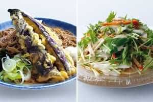 吉そば夏の季節天「なす天」と新メニュー「豆乳胡麻だれサラダそば」始めました！